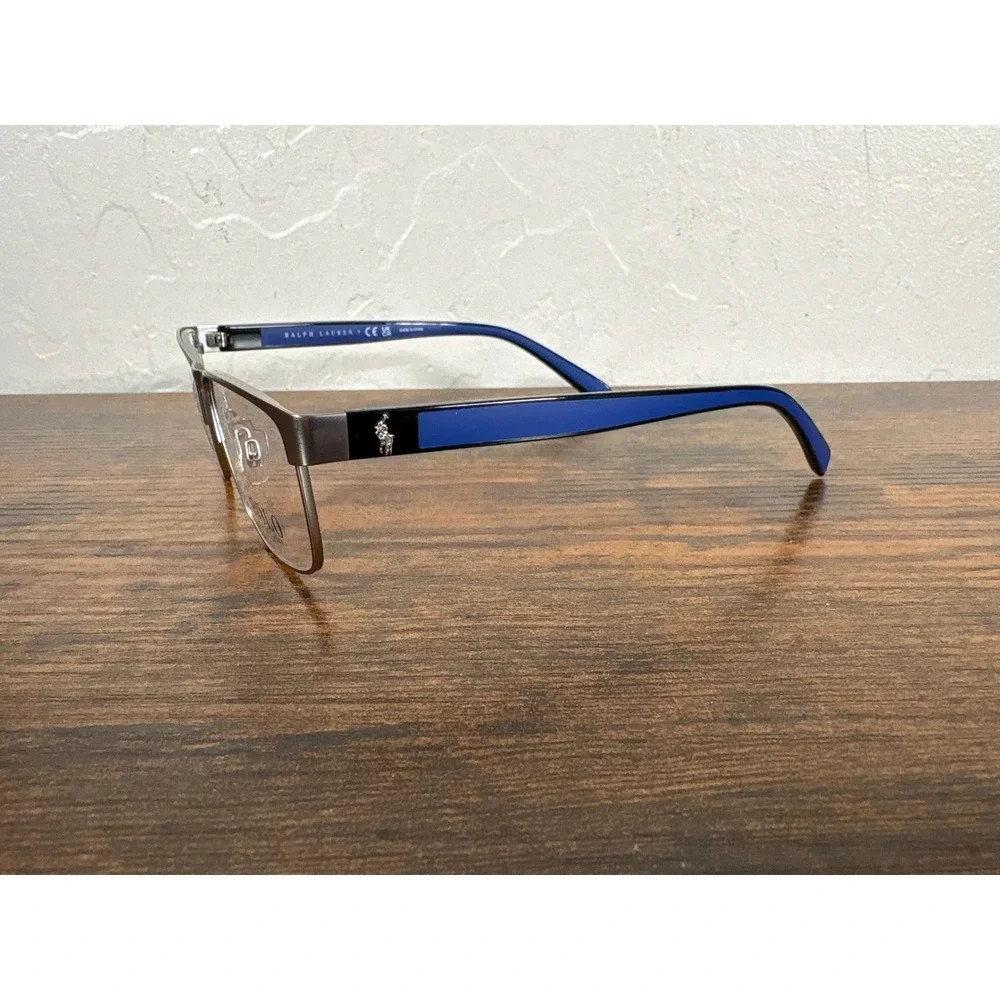 Polo Ralph Lauren PH1229 9001 Silver Blue Rectangular Eyeglass Frames 54-17-145